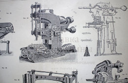 Старинная гравюра «Фреза. Фрезеровочные станки»