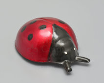 Советская заводная (инерционная) детская игрушка, жук «Божья коровка», жесть, 1960-80 гг.