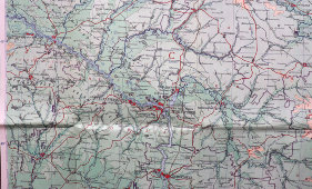 Большая советская карта для высших учебных заведений «Донецкий бассейн» (угледобыча Донбасс), бумага, Главное Управление геодезии и картографии МВД, Москва, 1954 г.