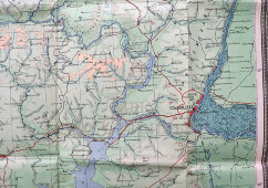 Большая советская карта для высших учебных заведений «Донецкий бассейн» (угледобыча Донбасс), бумага, Главное Управление геодезии и картографии МВД, Москва, 1954 г.