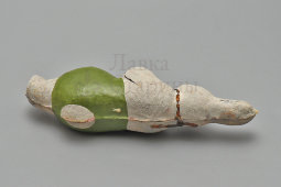 Винтажная ватная ёлочная игрушка «Заяц с морковкой», Артель им. Шаумяна, г. Москва, 1930-40 гг.