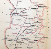 Старинная карта Сувалкской губернии (Польша), картографич. зав. П. Ф. Петш, Санкт-Петербург, к. 19, н. 20 вв.