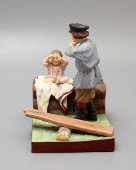 Скульптурная группа «Крестьянские дети», бисквит, Гарднер, 1870-1890 гг.