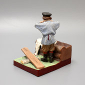 Скульптурная группа «Крестьянские дети», бисквит, Гарднер, 1870-1890 гг.