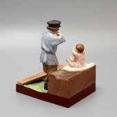 Скульптурная группа «Крестьянские дети», бисквит, Гарднер, 1870-1890 гг.