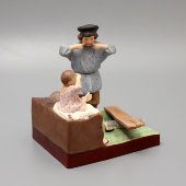 Скульптурная группа «Крестьянские дети», бисквит, Гарднер, 1870-1890 гг.