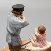 Скульптурная группа «Крестьянские дети», бисквит, Гарднер, 1870-1890 гг.