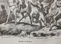 Гравюра в паспарту «Наполеон в Ваграмской битве» (Bataille de Wagram), Гораций Верне, Европа, 19 в.