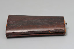 Старинный набор для ручного шитья в футляре, швейный несессер, серебро, маркетри, Франция, 19 в.