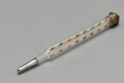 Старинный ртутный дорожный медицинский градусник, термометр в металлическом футляре, Jenaer Normalglass для Е. Э. Розенберг, Германия, нач. 20 в.