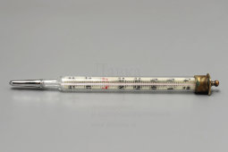 Старинный ртутный дорожный медицинский градусник, термометр в металлическом футляре, Jenaer Normalglass для Е. Э. Розенберг, Германия, нач. 20 в.