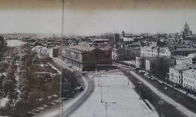 Панорамное советское фото «Москва. Манежная площадь. Александровский сад»