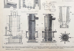 Старинная гравюра «Металлургия: свинец», бумага, Брокгауз и Ефрон​, Санкт-Петербург, 1900-е
