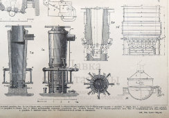 Старинная гравюра «Металлургия: свинец», бумага, Брокгауз и Ефрон​, Санкт-Петербург, 1900-е
