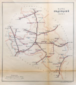 Старинная карта Седлецкой губернии (Польша), картографич. зав. П. Ф. Петш, Санкт-Петербург, к. 19, н. 20 вв.
