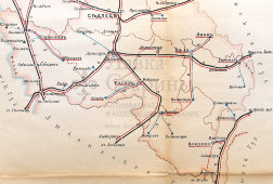 Старинная карта Седлецкой губернии (Польша), картографич. зав. П. Ф. Петш, Санкт-Петербург, к. 19, н. 20 вв.