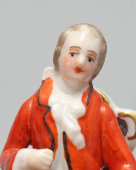 Статуэтка-миниатюра «Галантный кавалер», фарфор, Эрнст Боне и сыновья (Ernst Bohne & Söhne), Тюрингия, Германия, 1900-1910 гг.