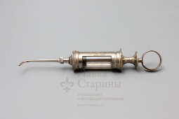 Медицинский инструмент, шприц для промывания миндалин (отоларингология), начало 20 века