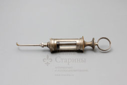 Медицинский инструмент, шприц для промывки миндалин, начало 20 го века ...