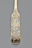Столовая ложка с растительным орнаментом, русское серебро 84 пробы, чернь, Россия, 1842 г.