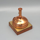 Декоративная миниатюрная модель сусловарочного котла (пивоваренного чана), подарок пивовару, медь, латунь, дерево, Holtzmann, ФРГ, 1970-80 гг.