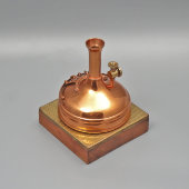 Декоративная миниатюрная модель сусловарочного котла (пивоваренного чана), подарок пивовару, медь, латунь, дерево, Holtzmann, ФРГ, 1970-80 гг.