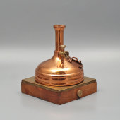 Декоративная миниатюрная модель сусловарочного котла (пивоваренного чана), подарок пивовару, медь, латунь, дерево, Holtzmann, ФРГ, 1970-80 гг.
