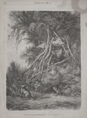 Гравюра «Могила индейцев», Европа, 19 век, бумага