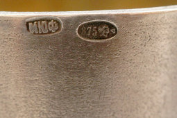 Советский ликерный набор в футляре, серебро 875 пр., Московская ювелирная фабрика, 1927-47 гг.