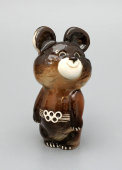 Статуэтка, сувенир «Мишка олимпийский», Олимпиада-80», фарфор ЛФЗ, 1980 г.