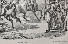 Гравюра в паспарту «Наполеон перед войсками в битве при Йене» (Bataille d'Iena), Гораций Верне, Европа, 19 в.