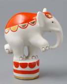 Советская фарфоровая фигурка «Цирковой слон», скульптор Андрианова Т. В., Вербилки