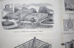 Старинная гравюра «Теплицы»