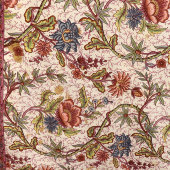 Большая старинная скатерть «Красно-синие цветы», Трёхгорная мануфактура, г. Москва, 1-я четв. 20 в.