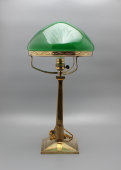 Старинная настольная лампа с зеленым абажуром, Россия, нач. 20 в.