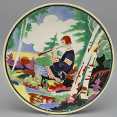 Декоративная тарелка «Пастушок», художник Прессман С. Б., ЗиК Конаково, 1930-е