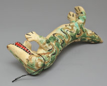Редкая винтажная ватная ёлочная игрушка «Крокодил», СССР, 1930-50 гг.