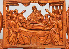 Старинная деревянная резная иконка «Успение Пресвятой Богородицы», Россия, 19 в.