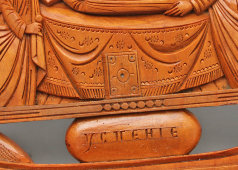 Старинная деревянная резная иконка «Успение Пресвятой Богородицы», Россия, 19 в.