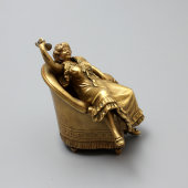 Старинная бронзовая фигурка «Дама в кресле», Европа, начало 20 века