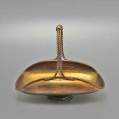 Винтажная конфетница в виде корзины с витой ручкой, латунь, Европа, 1940-50 гг.