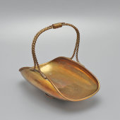 Винтажная конфетница в виде корзины с витой ручкой, латунь, Европа, 1940-50 гг.