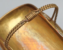 Винтажная конфетница в виде корзины с витой ручкой, латунь, Европа, 1940-50 гг.