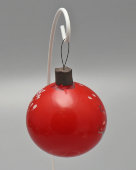 Советская новогодняя ёлочная игрушка-шар «Дед Мороз. С Новым годом!», стекло, г. Москва, 1930-40 гг.