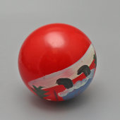 Советская новогодняя ёлочная игрушка-шар «Дед Мороз. С Новым годом!», стекло, г. Москва, 1930-40 гг.