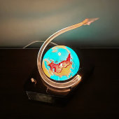 Сувенирный светильник, ночник «Ракета СССР», 1960-е, в рабочем состоянии