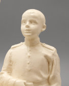 Советская керамическая скульптура «Разговор с сыном», Гжель, СССР, 1950-60 гг.