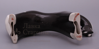 Советская фарфоровая фигурка «Черный конь», скульптор Вайнштейн-Машурина С. И., Вербилки 