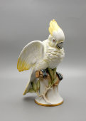 Фарфоровая статуэтка «Попугай какаду», Унтервайсбах, Германия, 1940-62 гг.