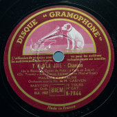 Maurice Chevalier: «Vous et moi» и «Yadla Joie», Disque Gramophone, Франция, 1-я пол. 20 в.